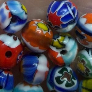 Colorful glass beads (packet of 19) each bead is 5mm - vivid colors ready to use